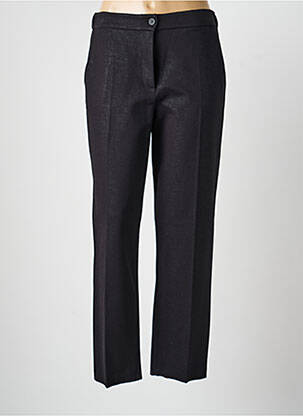 Pantalon chino fermeture zippée sous rabat boutonné taille normale noir ANGELA DAVIS femme