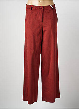 Pantalon large fermeture zippée sous rabat boutonné taille normale rouge ANGELA DAVIS femme