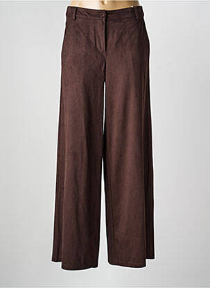 Pantalon large fermeture zippée sous rabat boutonné taille normale marron ANGELA DAVIS femme