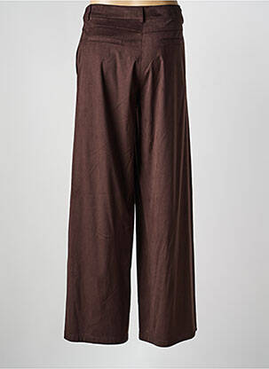 Pantalon large fermeture zippée sous rabat boutonné taille normale marron ANGELA DAVIS femme