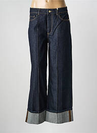 Jeans coupe large tissage brut taille haute bleu ANGELA DAVIS femme