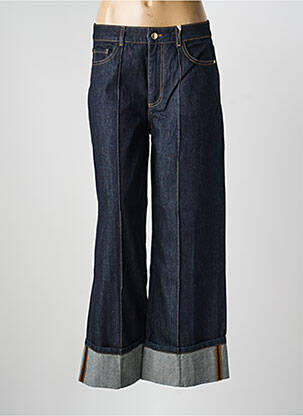 Jeans coupe large tissage brut taille haute bleu ANGELA DAVIS femme