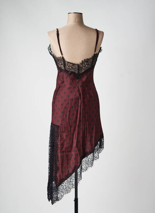 Robe courte col v fines bretelles rouge LUMINA femme