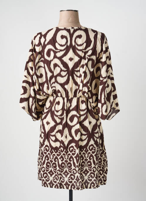 Robe courte manches 3/4 manches 3/4 marron CIVICO 1 femme