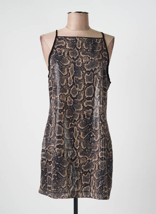 Robe courte fermeture zippée au dos fines bretelles noir LUMINA femme