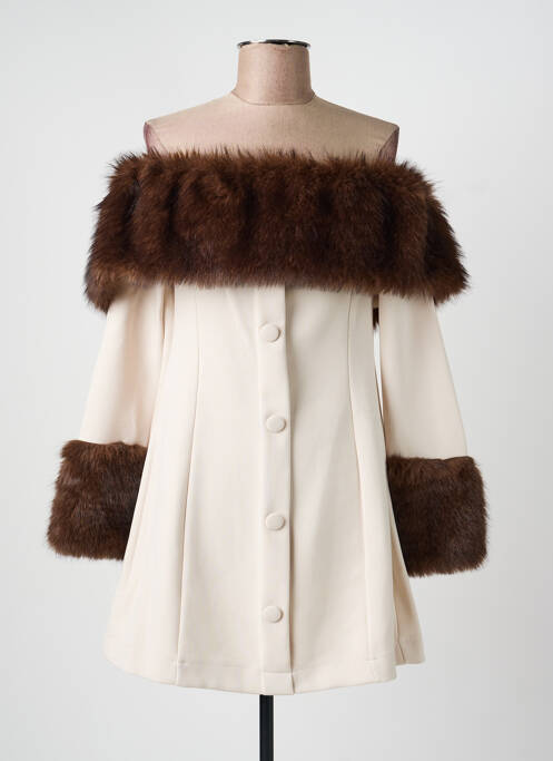 Top col carré manches 3/4 beige LUMINA femme