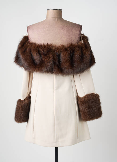 Top col carré manches 3/4 beige LUMINA femme