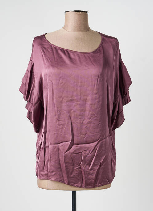 Top coupe fluide manches courtes violet ANGELA DAVIS femme