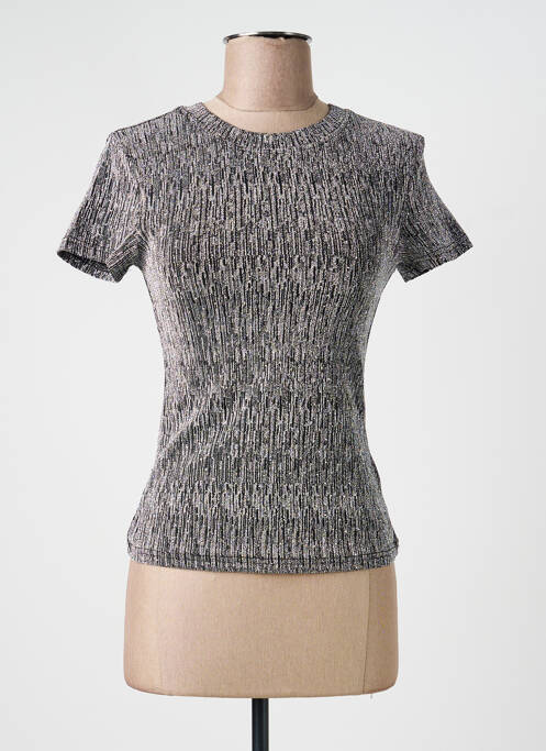 Top stretch manches courtes argent CIVICO 1 femme