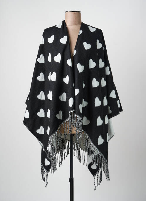 Poncho col v noir ANGELA DAVIS femme