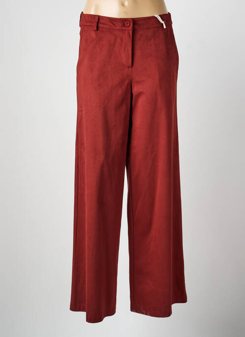 Pantalon large fermeture zippée sous rabat boutonné taille normale rouge ANGELA DAVIS femme