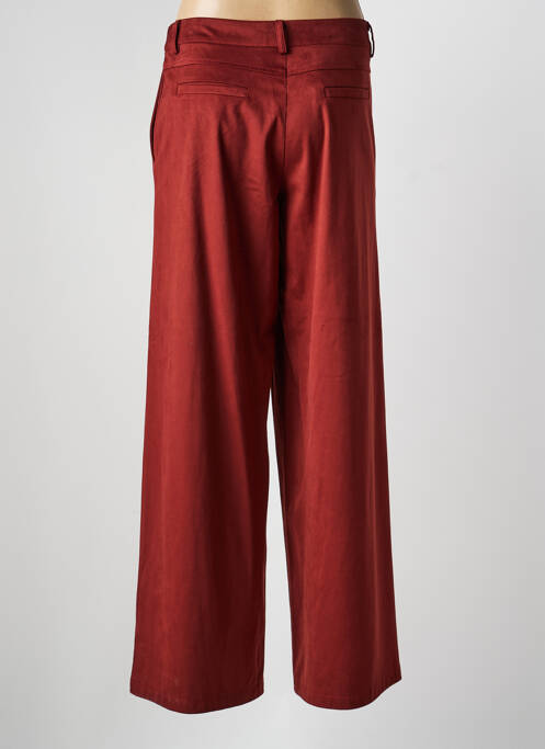 Pantalon large fermeture zippée sous rabat boutonné taille normale rouge ANGELA DAVIS femme