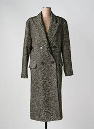 Manteau long coupe cintrée sans capuche vert LUMINA femme