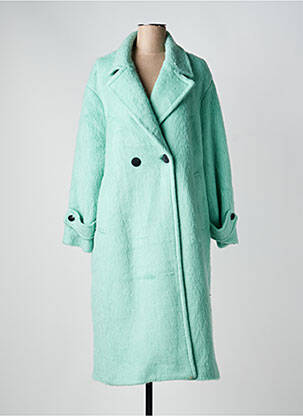 Manteau long coupe cintrée sans capuche vert LUMINA femme