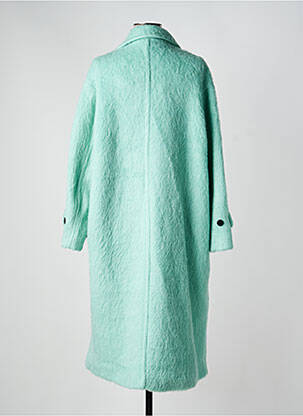 Manteau long coupe cintrée sans capuche vert LUMINA femme