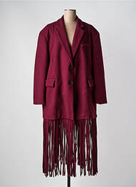 Manteau long coupe droite sans capuche rouge LUMINA femme