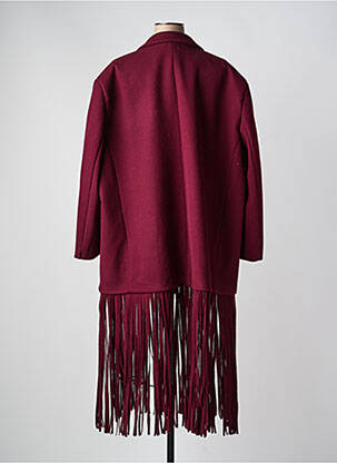 Manteau long coupe droite sans capuche rouge LUMINA femme