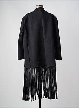 Manteau long coupe droite sans capuche noir LUMINA femme
