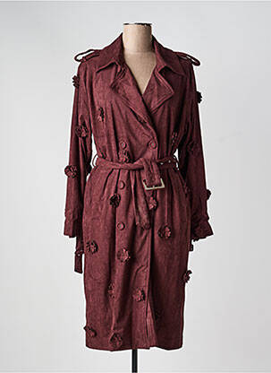 Manteau long coupe cintrée sans capuche rouge CIVICO 1 femme