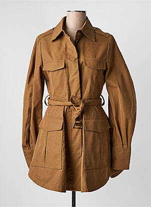 Trench tissage popeline sans capuche marron DE ROYAL femme