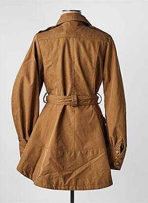 Trench tissage popeline sans capuche marron DE ROYAL femme