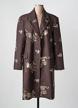 Manteau long coupe cintrée sans capuche marron CIVICO 1 femme