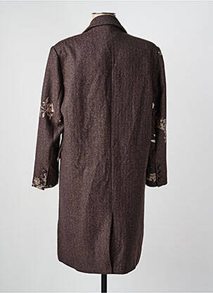 Manteau long coupe cintrée sans capuche marron CIVICO 1 femme
