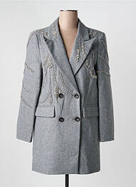 Manteau long coupe cintrée sans capuche gris CIVICO 1 femme