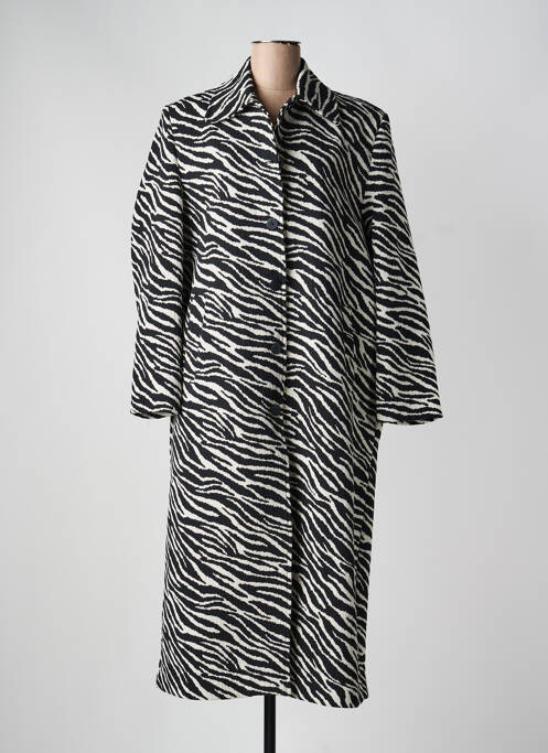 Manteau long coupe cintrée sans capuche noir LUMINA femme