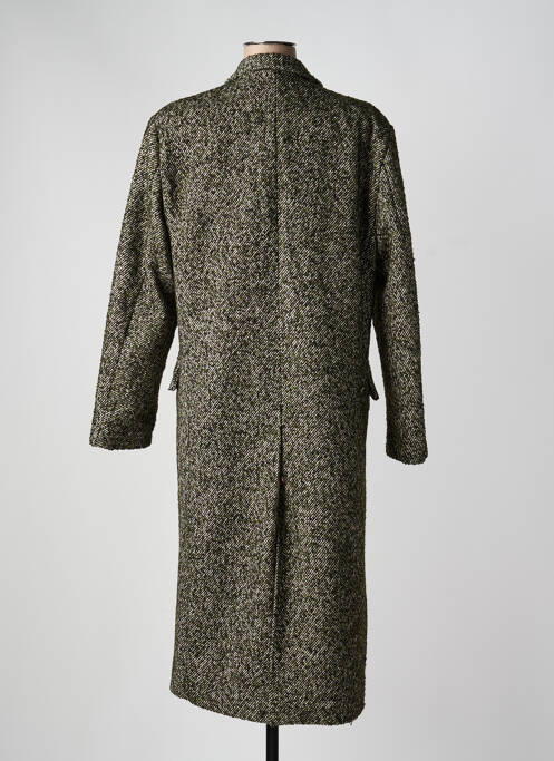 Manteau long coupe cintrée sans capuche vert LUMINA femme