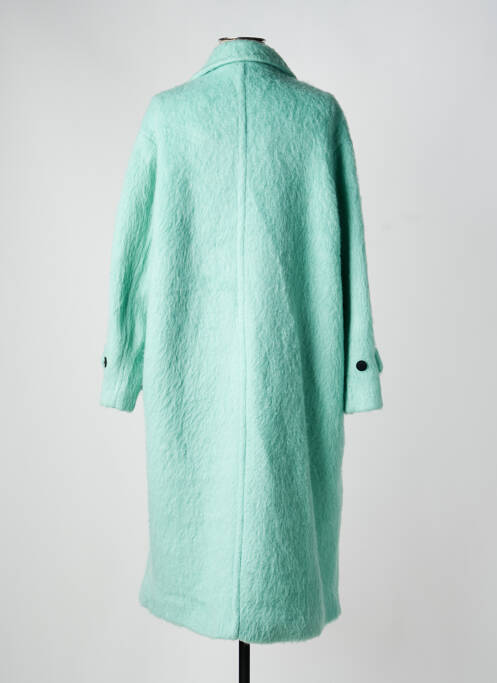 Manteau long coupe cintrée sans capuche vert LUMINA femme