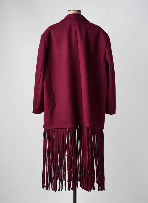 Manteau long coupe droite sans capuche rouge LUMINA femme
