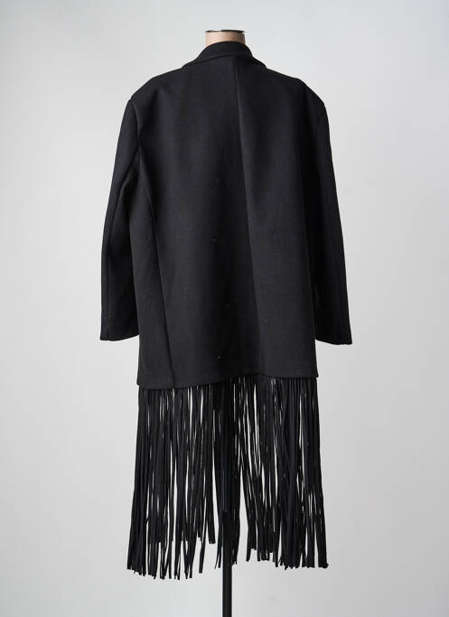 Manteau long coupe droite sans capuche noir LUMINA femme