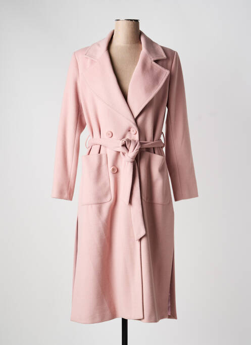 Manteau long coupe cintrée sans capuche rose ALTAMIRA femme