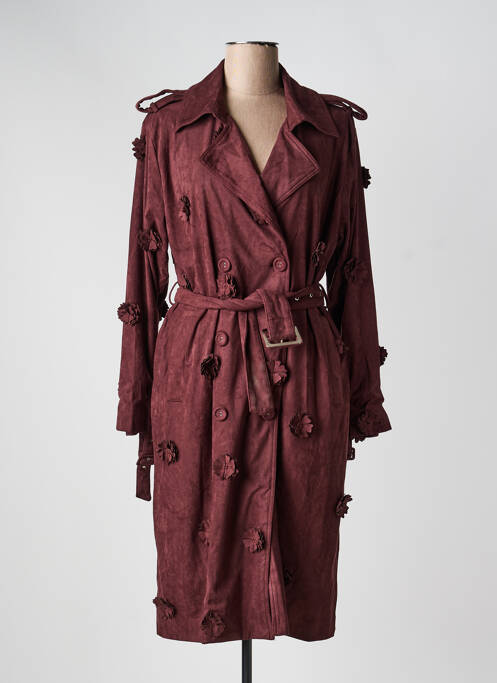 Manteau long coupe cintrée sans capuche rouge CIVICO 1 femme