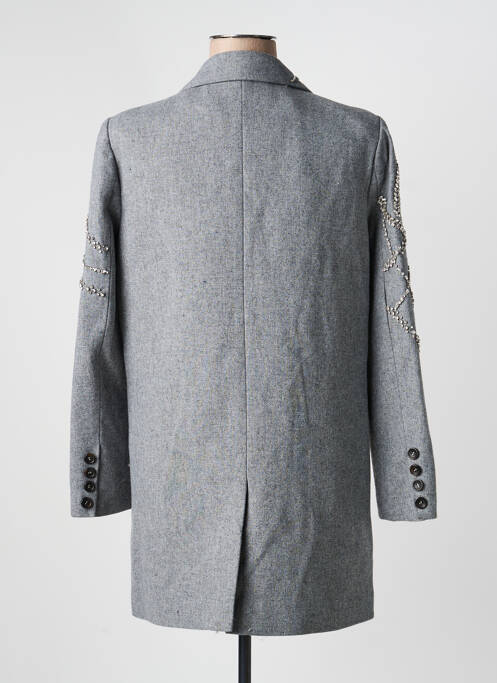 Manteau long coupe cintrée sans capuche gris CIVICO 1 femme