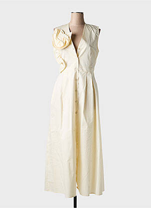 Robe longue sans manche sans manche beige ANGELA DAVIS femme