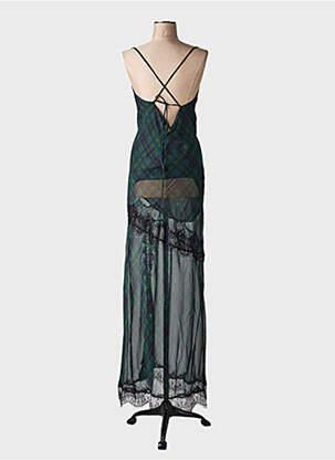 Robe longue imprimé fantaisie sans manche vert LUMINA femme