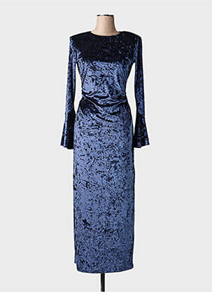 Robe longue manches longues manches longues bleu ANGELA DAVIS femme