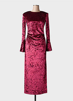 Robe longue manches longues manches longues rouge ANGELA DAVIS femme