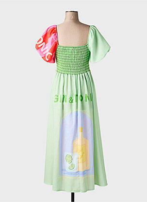 Robe longue imprimé fantaisie manches courtes rouge CIVICO 1 femme