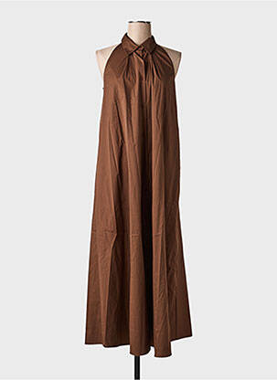 Robe longue sans manche sans manche marron ANGELA DAVIS femme