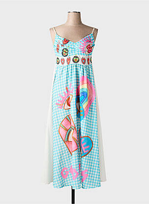 Robe mi-longue manches 3/4 manches 3/4 bleu CIVICO 1 femme
