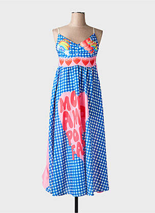Robe mi-longue manches 3/4 manches 3/4 bleu CIVICO 1 femme