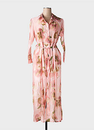 Robe longue manches longues manches longues rose CIVICO 1 femme