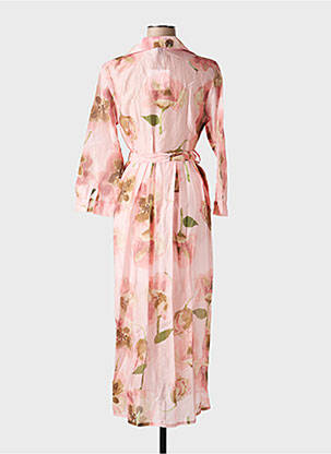 Robe longue manches longues manches longues rose CIVICO 1 femme