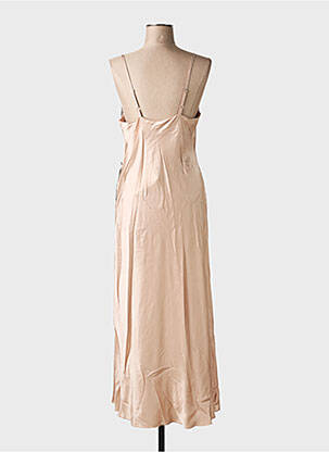 Robe longue coupe cintrée fines bretelles beige KING KONG femme