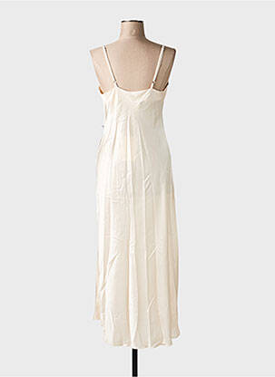 Robe longue coupe cintrée fines bretelles beige clair KING KONG femme
