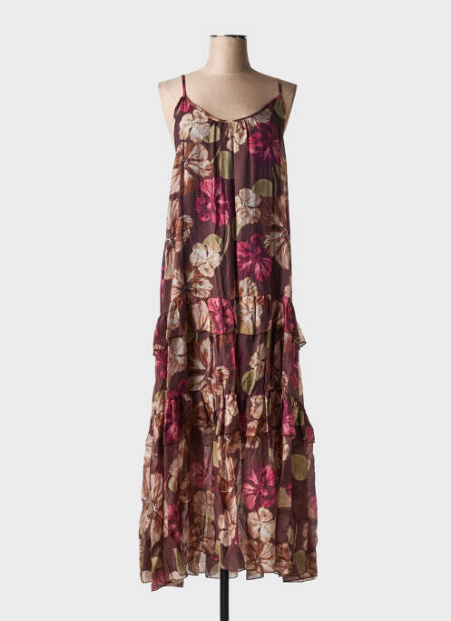 Robe longue imprimé fantaisie sans manche violet CIVICO 1 femme