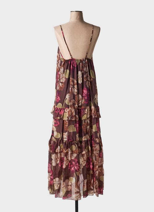 Robe longue imprimé fantaisie sans manche violet CIVICO 1 femme